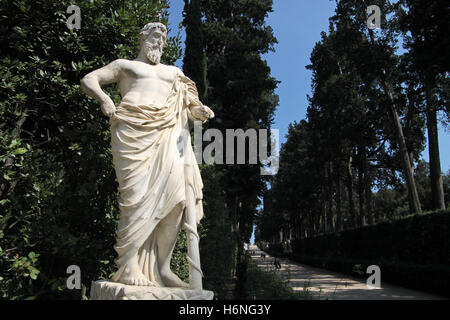 Statues de marbre dans les jardins Boboli à Florence Banque D'Images