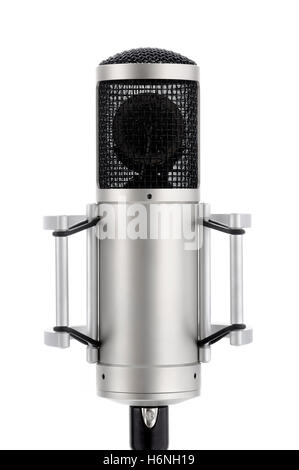 Microphone de studio professionnel sur blanc Banque D'Images