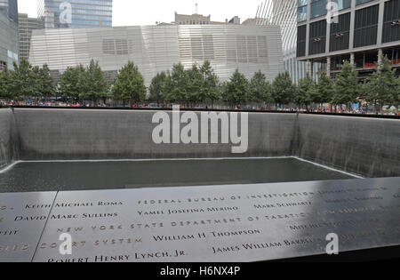 Le Mémorial National du 11 septembre, Manhattan, New York, United States. Banque D'Images