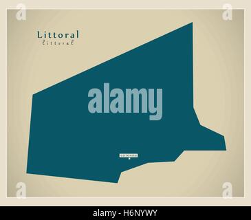 Carte moderne - Littoral BJ Illustration de Vecteur