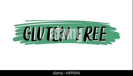 Gluten Free hand written inscription sur green Illustration de Vecteur