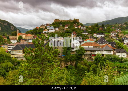 Vue sur la ville de Jajce, Bosnie-Herzégovine Banque D'Images