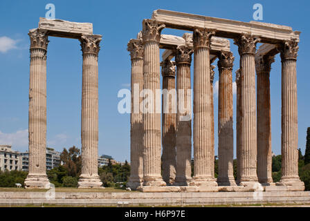 Ruines du temple de Zeus à Athènes Banque D'Images