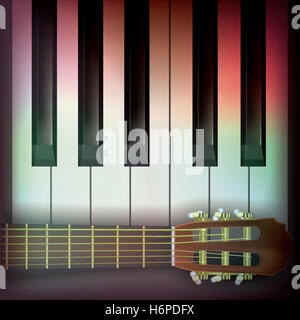 Le son de la musique piano guitare musique instrument mesure clé de sécurité méthode investment trust partager musique sound art culture encore de Banque D'Images