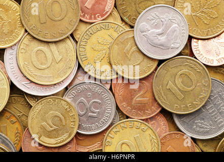 Macro close-up payer admission macro close up Voir le détail cinq historique nostalgie europe coin Allemagne République fédérale allemande Banque D'Images