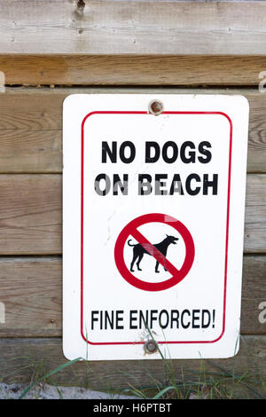 Pas de chiens sur la plage le long du lac Huron en signe Grand Bend, Ontario Canada Banque D'Images