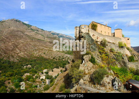 La citadelle de Corte, en Corse, France Banque D'Images