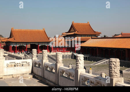 Cour intérieure de pavillons Forbidden City Beijing Banque D'Images