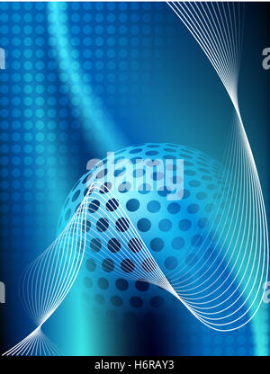 Blue art moderne graphique ingénierie de la modernité des lignes courbes de puissance de l'énergie électrique de l'électricité affiche illustration fantasy Banque D'Images