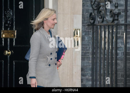 Londres le 1er novembre 2016, Liz Truss, Secrétaire de la Justice, feuilles 10 Downing Street après une réunion du cabinet Crédit : Ian Davidson/Alamy Live News Banque D'Images