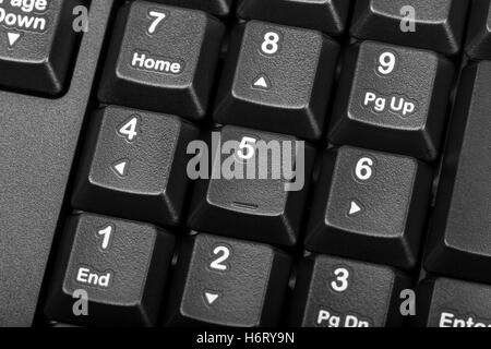 Collection électronique - détail pavé numérique du clavier d'ordinateur noir Banque D'Images