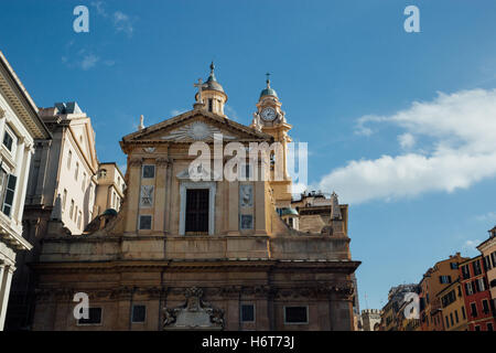 Chiesa del Gesù (Chiesa del Gesù e dei Santi Ambrogio e Andrea) est une église à la Piazza Matteotti, dans le centre de Gênes Banque D'Images