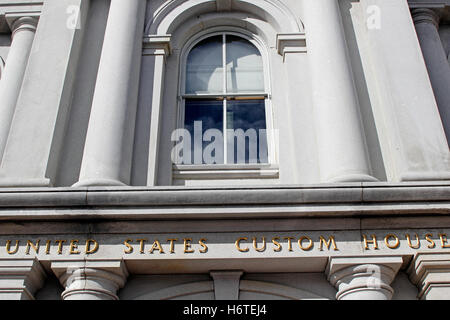 United States Custom House Détails de l'architecture de l'industrie port port de Portland Maine Nouvelle Angleterre USA Banque D'Images