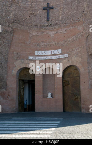 Église de l'abbaye Basilique de Santa Maria degli Angeli e dei Martiri, Basilique de Sainte Marie des Anges et des Martyrs, Rome, Italie Banque D'Images