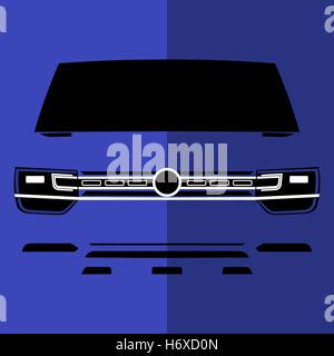 Vue avant du vecteur voiture bleu-violet Illustration de Vecteur