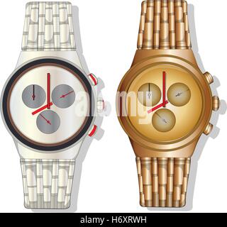Les hommes watch design classique vector isolated Illustration de Vecteur