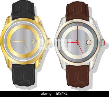 Les hommes watch design classique vector isolated Illustration de Vecteur