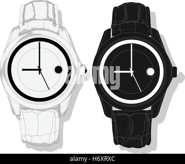 Les hommes watch design classique vector isolated Illustration de Vecteur