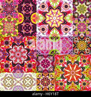 Fond damassé islamique haut en couleur, belle décoration, façonné les modèles sans couture, vector wallpapers, papiers d'emballage floral, swatch tissus pour la décoration et design Illustration de Vecteur