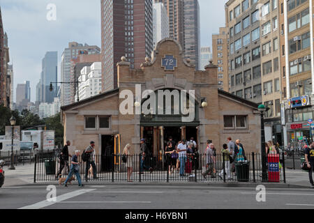 La commande d'origine de la maison de la station de métro 72nd Street à Manhattan, New York, United States. Banque D'Images