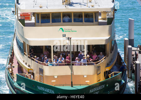 Sydney Ferries ferry emblématique, Narrabeen près de Circular Quay ferry terminus au centre-ville de Sydney, Australie Banque D'Images