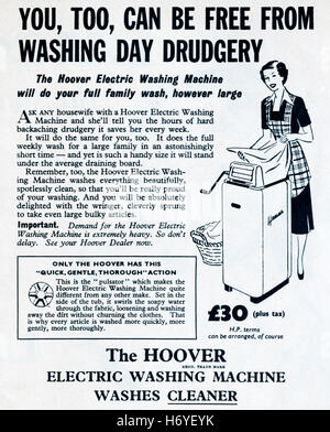 1950 Publicité Publicité Hoover lave-linge. Banque D'Images