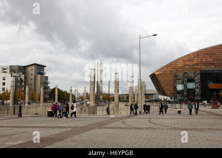 Roald Dahl plass la baie de Cardiff au Pays de Galles Royaume-Uni Banque D'Images