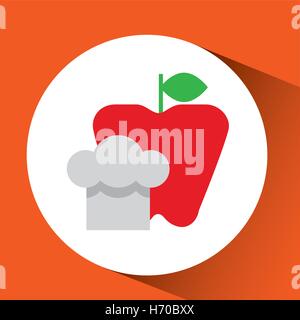 Cheerful chef fresh apple graphic vector illustration eps 10 Illustration de Vecteur