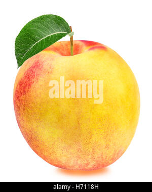 Peach isolé sur fond blanc Banque D'Images