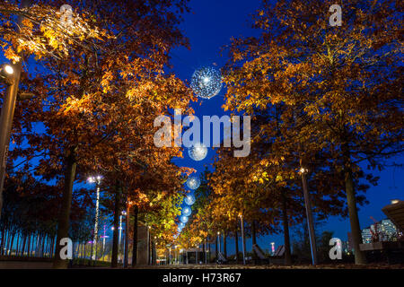 Londres, Royaume-Uni. 2e Nov, 2016. Belle soirée d'automne dans le parc olympique, Londres, Royaume-Uni. Crédit d'auteur : carol moir/Alamy Live News Banque D'Images