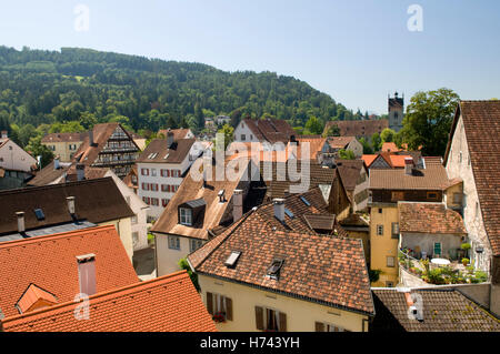 Vue de l'Oberstadt, district, le lac de Constance de Bregenz, Vorarlberg, Autriche, Europe Banque D'Images