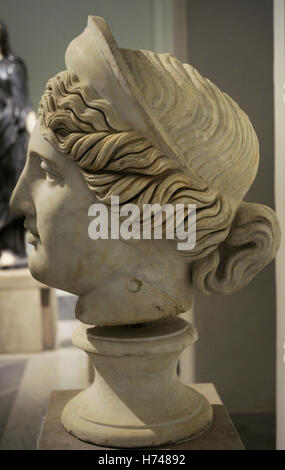 Juno. Déesse romaine antique. Buste, 2e siècle AD. Musée Archéologique National, Naples. L'Italie. Banque D'Images
