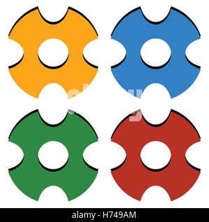 Crosshair / cible / icônes réticule en 4 couleurs Illustration de Vecteur