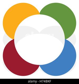 Simple élément multicolore avec cercles divisés. Résumé de l'élément minimal Illustration de Vecteur