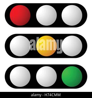 Lampe de signalisation, feux de circulation, les icônes de sémaphore Illustration de Vecteur