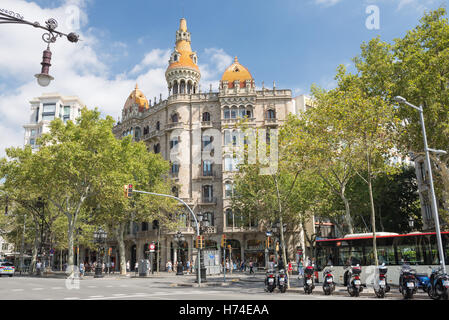 Barcelone, Espagne- 6 août 2016 : Gran Via de les Corts Catalanes. Banque D'Images