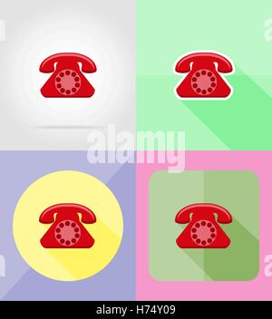 Service de téléphone télévision icons vector illustration isolé sur fond Illustration de Vecteur