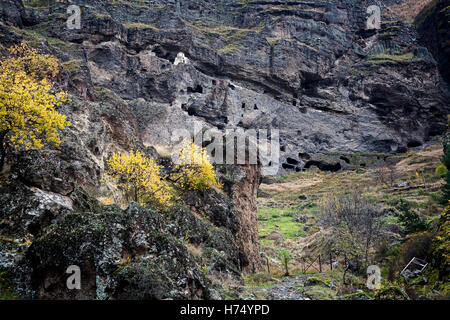 Qvabebi Vanis monastère de la grotte en Géorgie, construites au 8ème siècle Banque D'Images