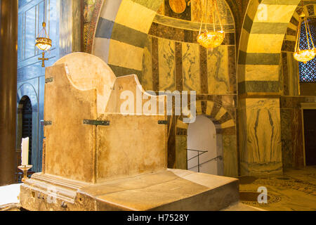 Le Trône de Charlemagne à Aix-la-Chapelle cathédrale inscrite au patrimoine mondial), Aix-la-Chapelle, Rhénanie du Nord-Westphalie, Allemagne Banque D'Images