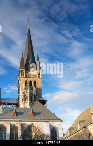 La Cathédrale (Patrimoine de l'UNESCO), Aix-la-Chapelle, Rhénanie du Nord-Westphalie, Allemagne Banque D'Images