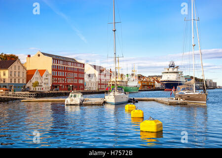 Une vue sur le centre-ville de Stavanger en Norvège. Banque D'Images