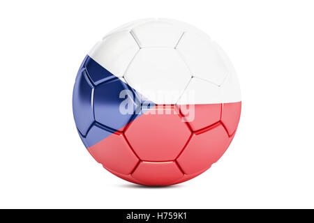 Ballon de soccer avec le drapeau de la République tchèque, 3D Rendering Banque D'Images