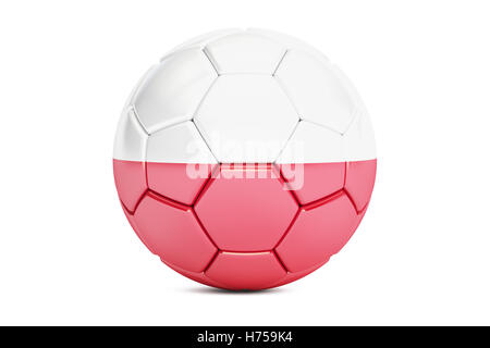 Ballon de football avec le drapeau de la Pologne, 3D Rendering Banque D'Images