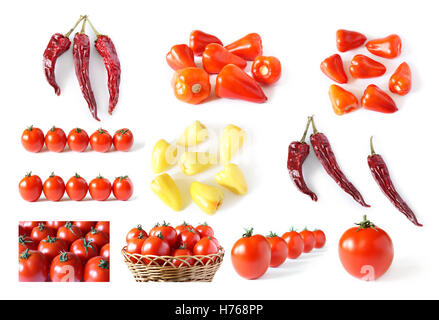 Ensemble de légumes sur un fond blanc Banque D'Images