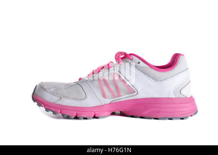 Lady's - chaussure de course pour femmes - sneaker - formateur, en gris et rose Banque D'Images