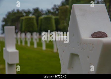 COLLEVILLE-SUR-MER, FRANCE - 21 SEPTEMBRE : l'American World War II Cimetière de Colleville-sur-Mer, Normandie, France, sur Septem Banque D'Images