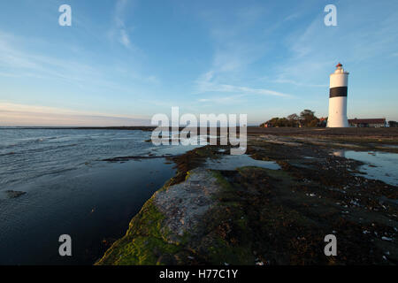 Phare Långe Jan / Tall John / Langer Jan à la cape du sud d'Öland en mer Baltique, la Suède Banque D'Images