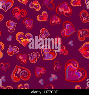Fun vintage transparent love heart background en jolies couleurs. Super pour bébé annonce, Saint Valentin, fête des Mères, Pâques, mariage, album, du papier cadeau, des textiles Illustration de Vecteur