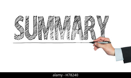 Résumé écrit à la main, la main sur l'administration transparente, photo Banque D'Images
