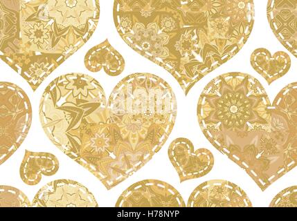 Saint-valentin transparente avec motif coeurs patchwork Illustration de Vecteur